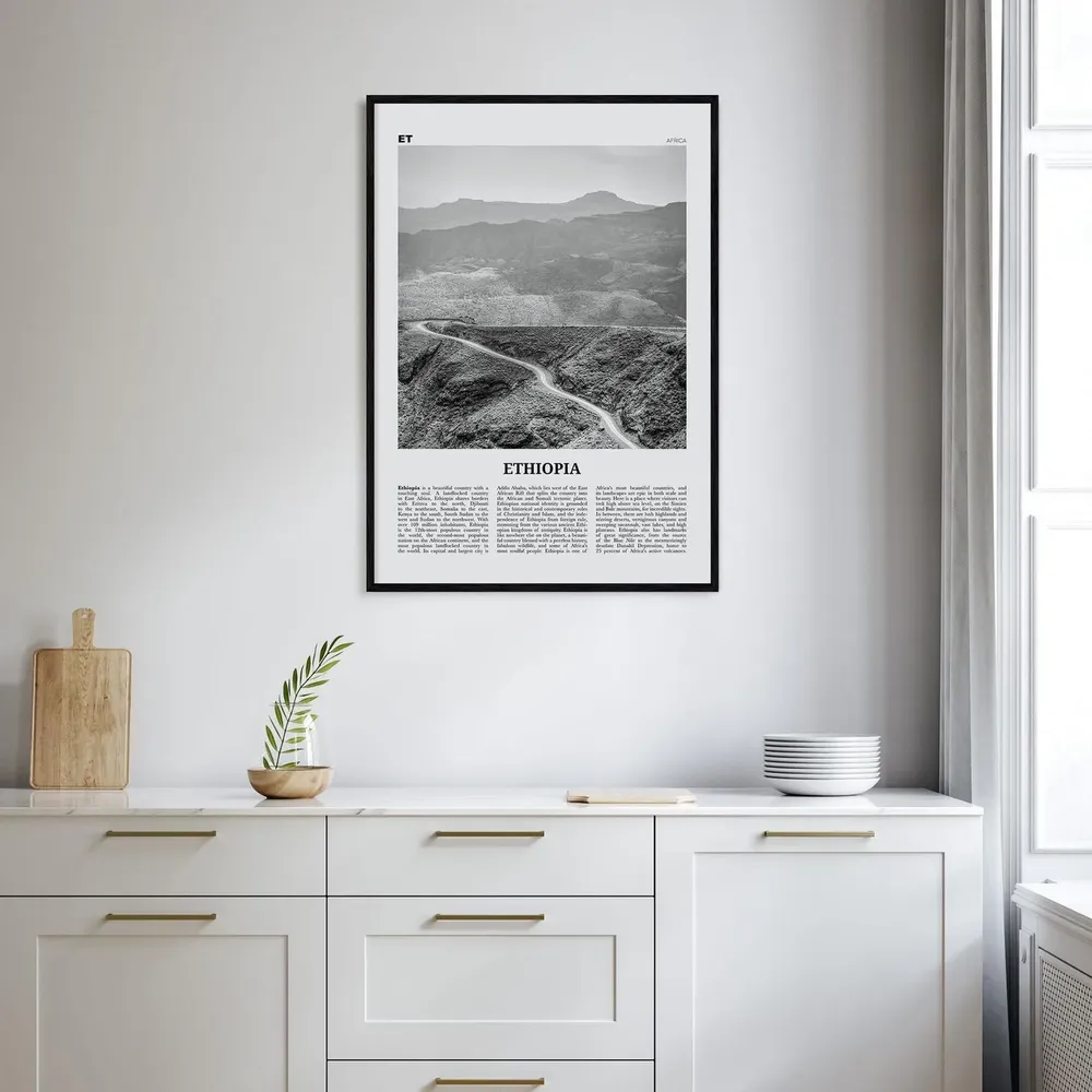 Ethiopia Black and White Art Print, Addis Ababa - Image 2