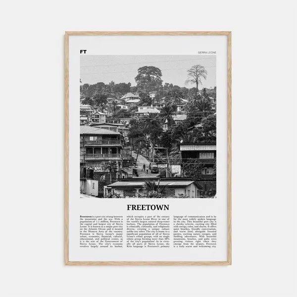 Freetown Black and White Travel Poster, Sierra Leone