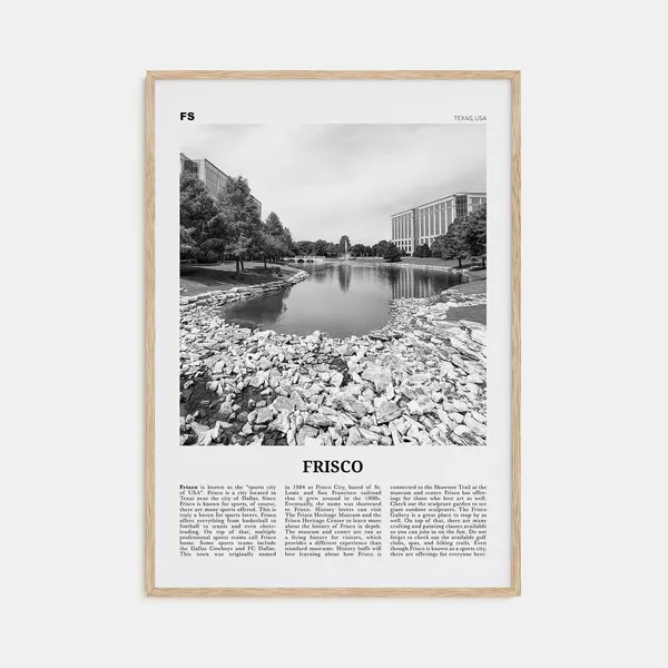 Frisco Black and White Travel Poster, Texas USA