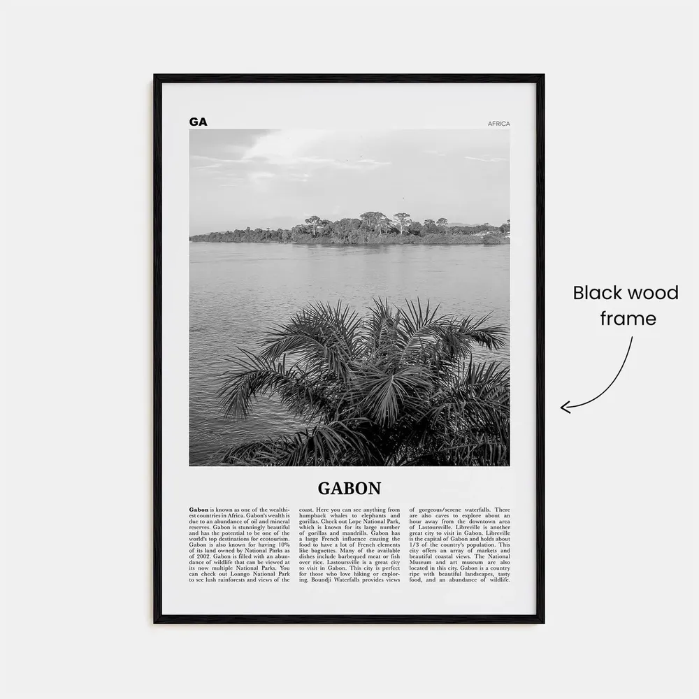 Gabon Black and White Art Print, Libreville Africa - Image 3