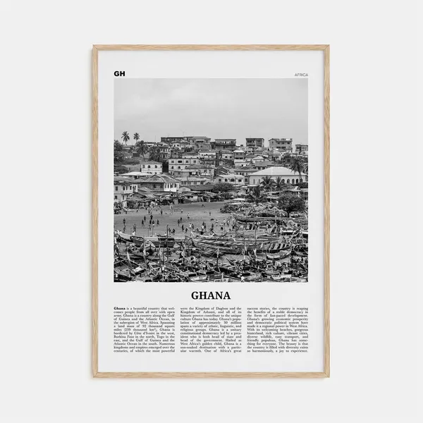 Ghana Black and White Art Print, Accra Africa