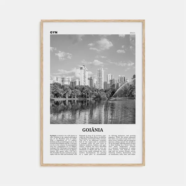 Goiania Black and White Travel Poster, Brazil