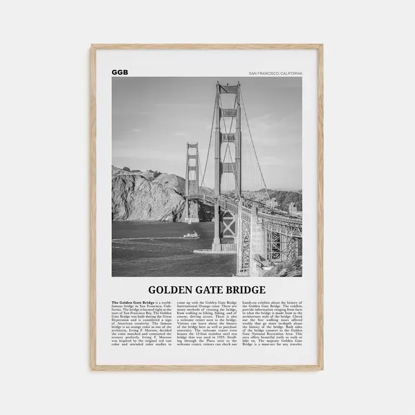 Golden Gate Bridge Black And White San Francisco Art Print