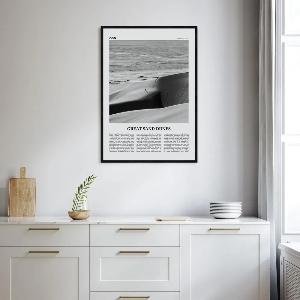 Great Sand Dunes National Park, Black and White Art Print - Image 2