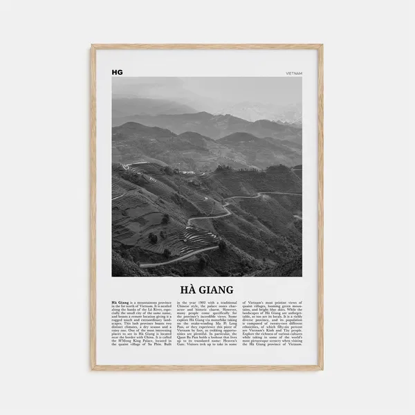 Ha Giang Black And White Travel Poster, Vietnam