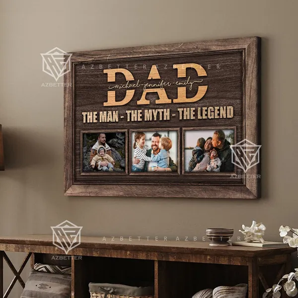 Personalized Christmas Gift For Dad Photo Collage Poster