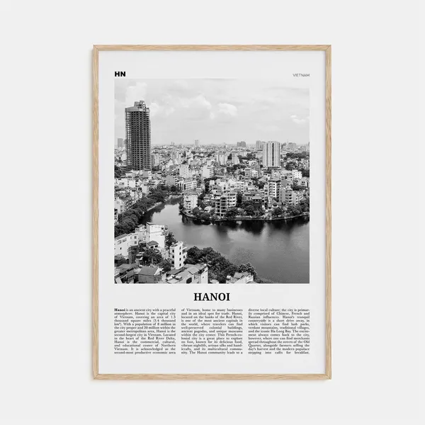 Hanoi Black And White Travel Poster, Vietnam