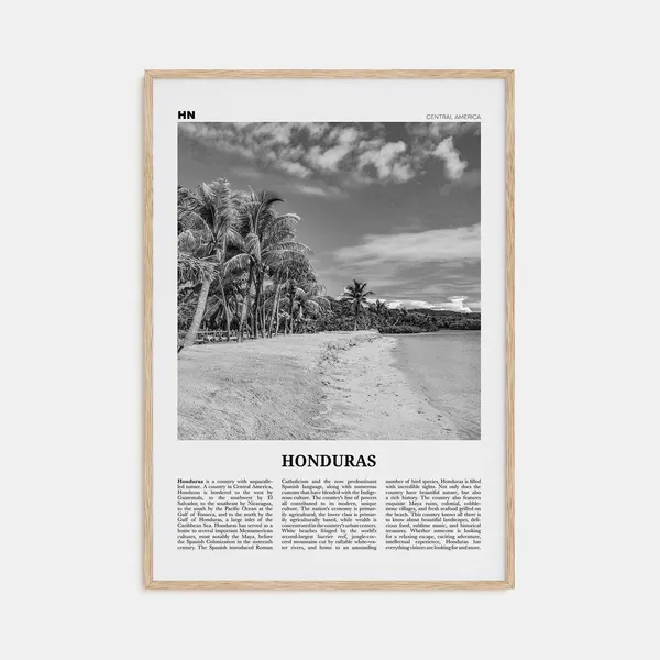 Honduras Black and White Travel Poster, Tegucigalpa