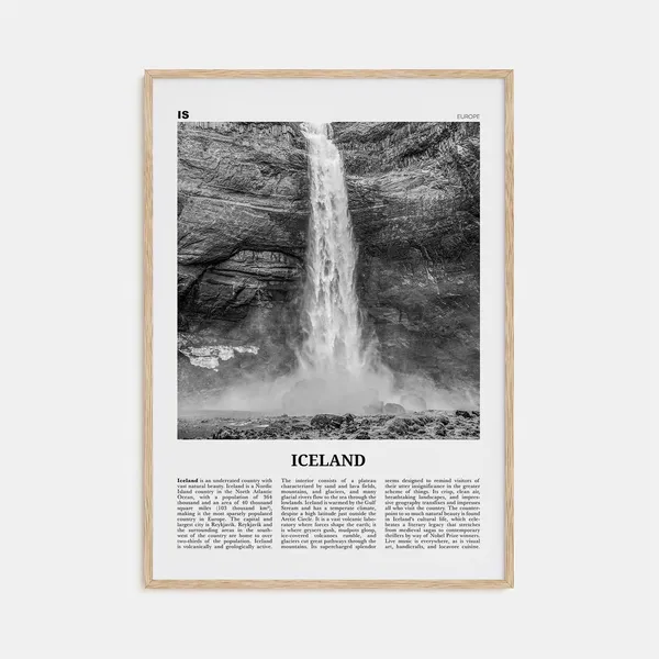 Iceland Black and White No. 1 Europe Travel Poster