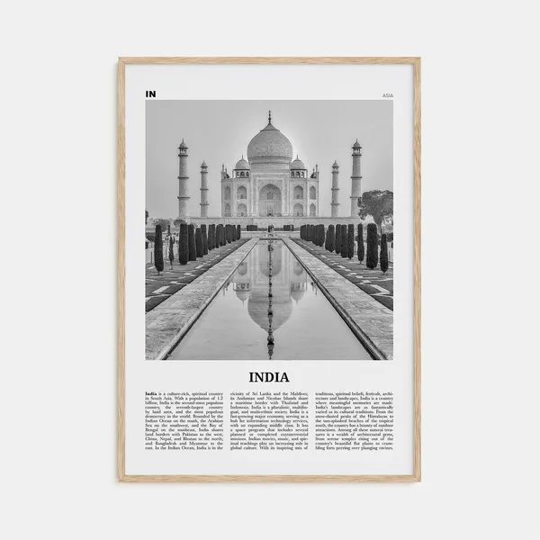 India Black And White Travel Poster, Asia Wall Art