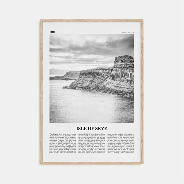 Isle Of Skye Black And White Travel Poster, Scotland