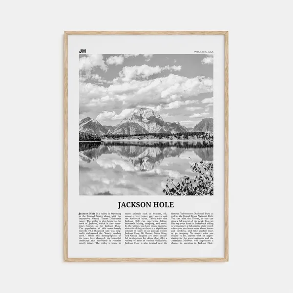 Jackson Hole Black And White Travel Poster, Wyoming