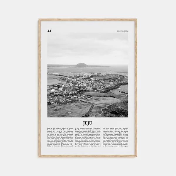 Jeju Island Black-and-White Travel Poster Print
