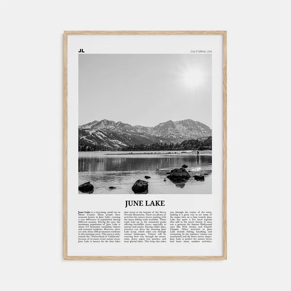 June Lake Black and White Travel Poster, California