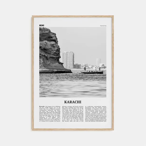 Karachi Black and White No. 1 Travel Poster, Pakistan
