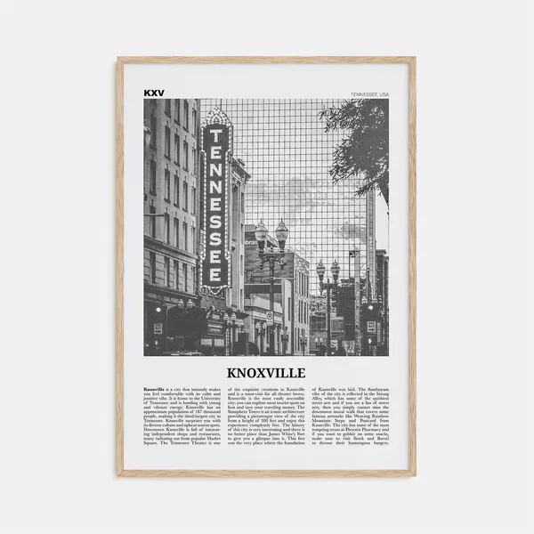 Knoxville Black and White Travel Poster, Tennessee