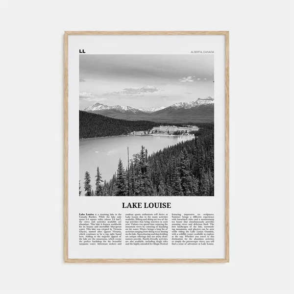 Lake Louise Black and White No. 1, Alberta Canada Art Print