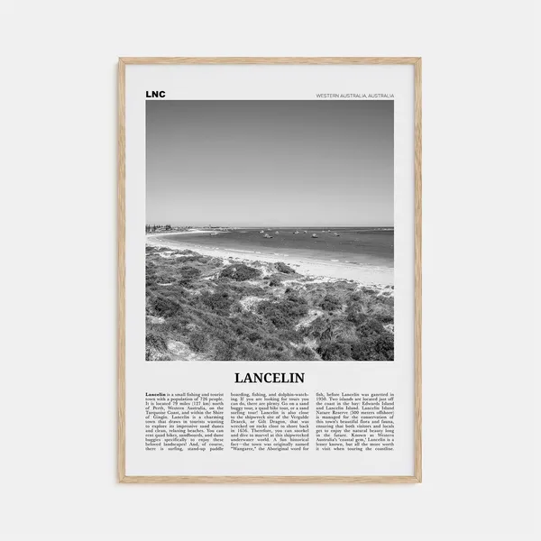 Lancelin Black and White Travel Poster, Western Australia