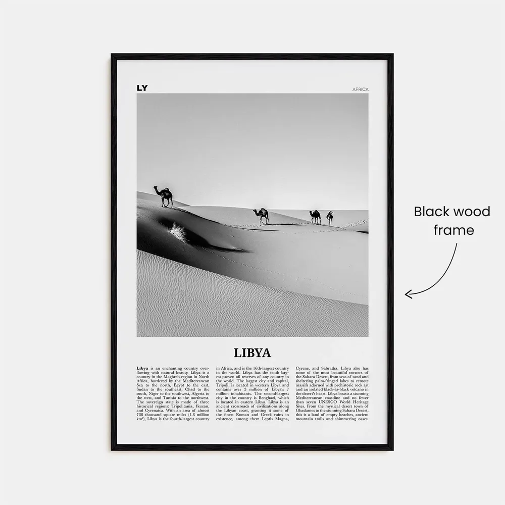 Libya Black And White Poster Print, Africa - Image 3