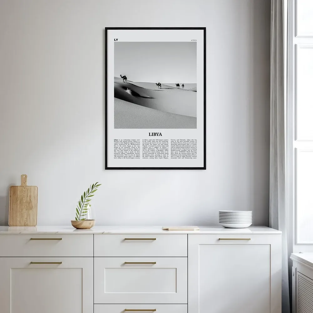 Libya Black And White Poster Print, Africa - Image 2