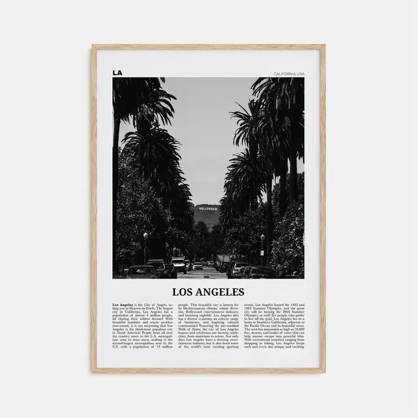 Los Angeles Black and White Travel Poster