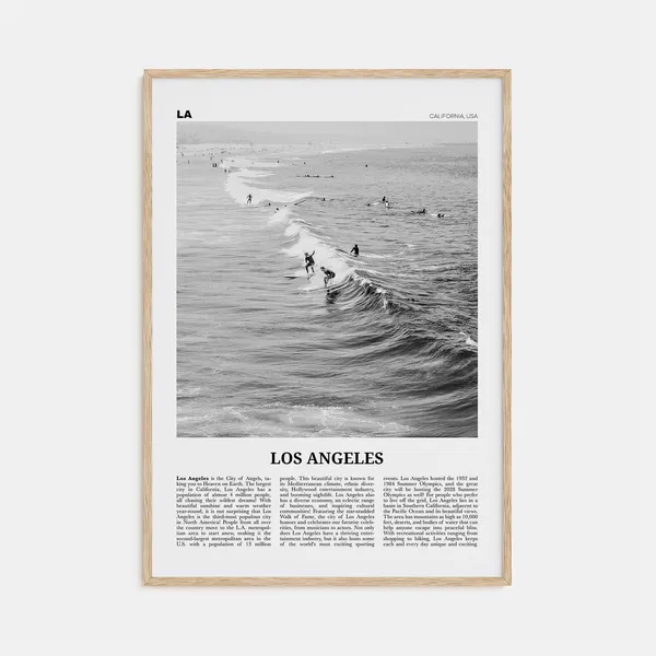 Los Angeles Black And White No 3 Travel Poster