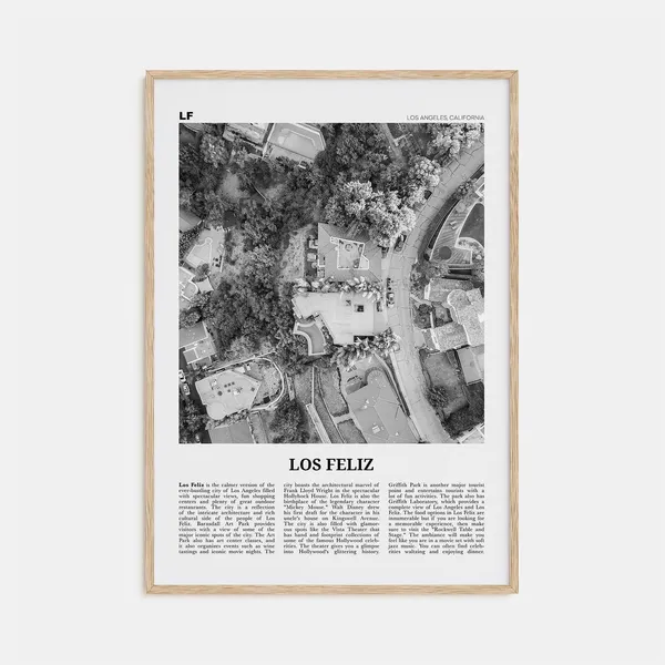 Los Feliz Black and White Art Print, Los Angeles
