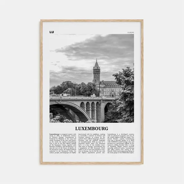 Luxembourg Black And White No. 1 Travel Poster