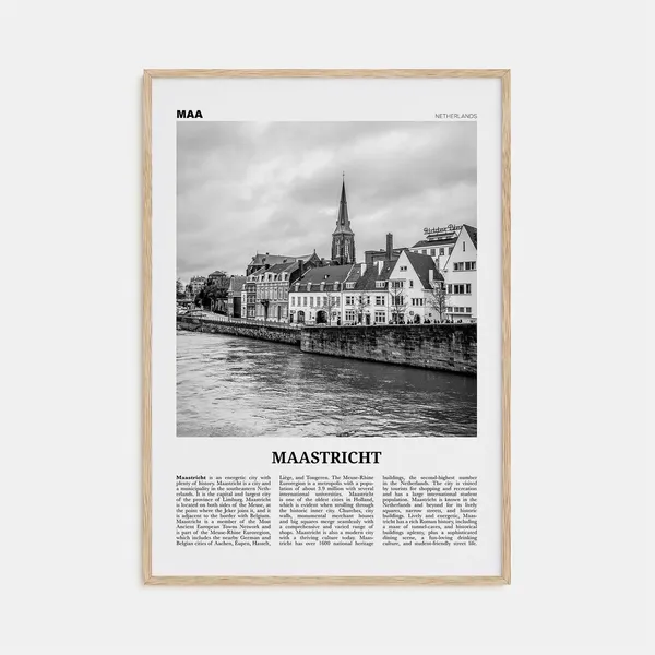 Maastricht Black and White Travel Poster, Netherlands