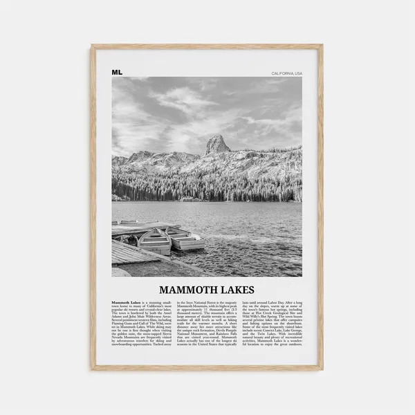 Mammoth Lakes Black and White Travel Poster, California