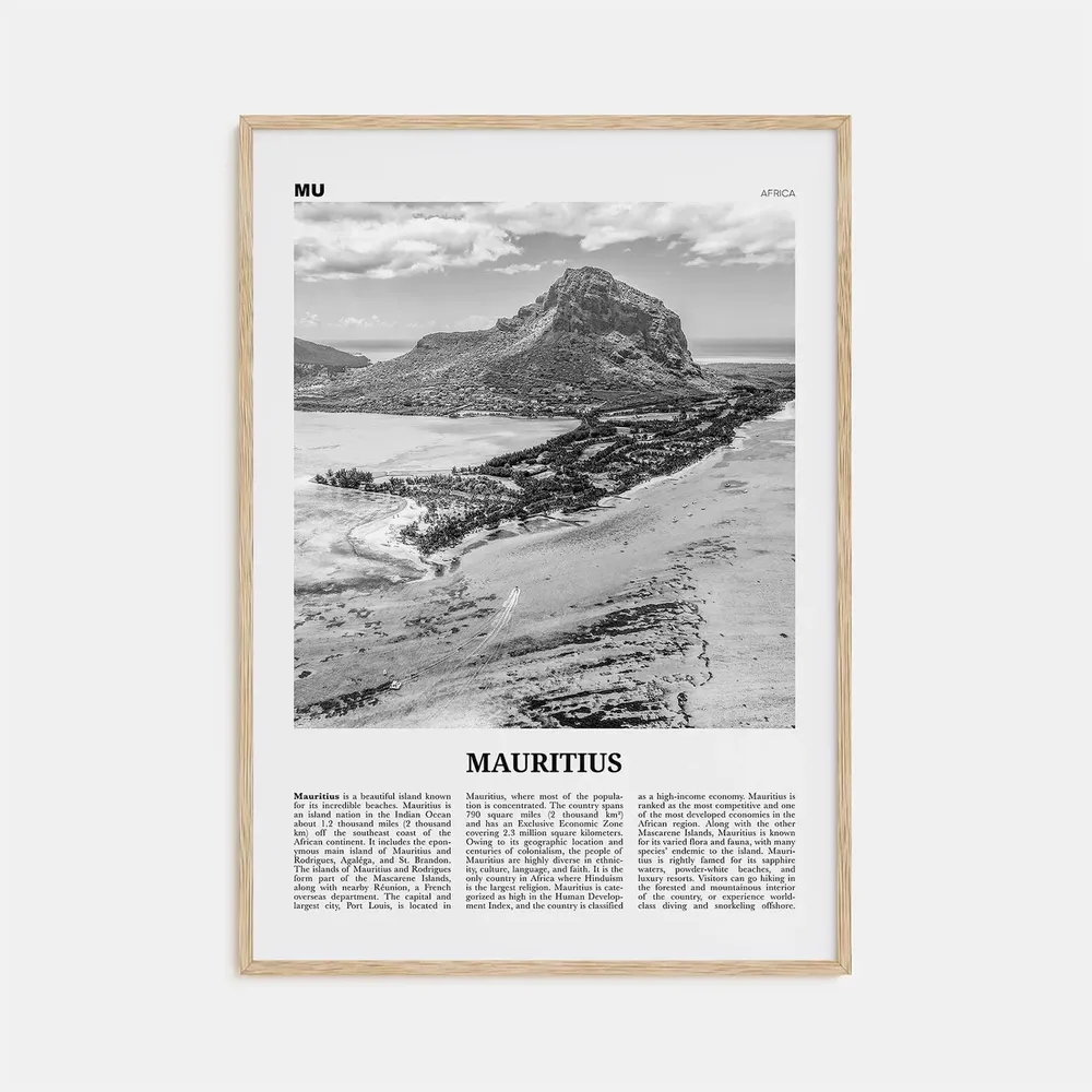 Mauritius Black And White Travel Poster, Port Louis