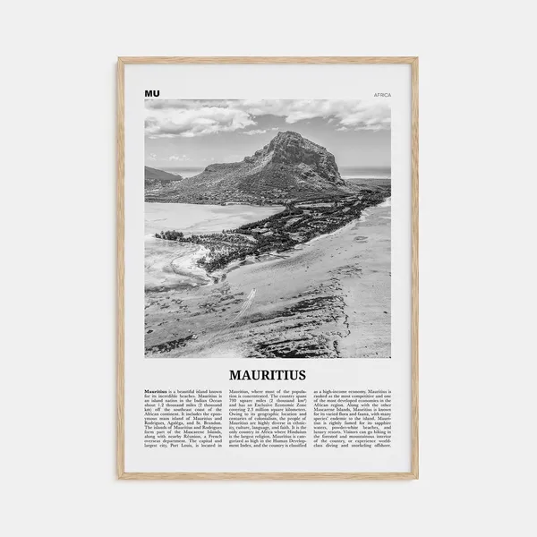 Mauritius Black And White Travel Poster, Port Louis