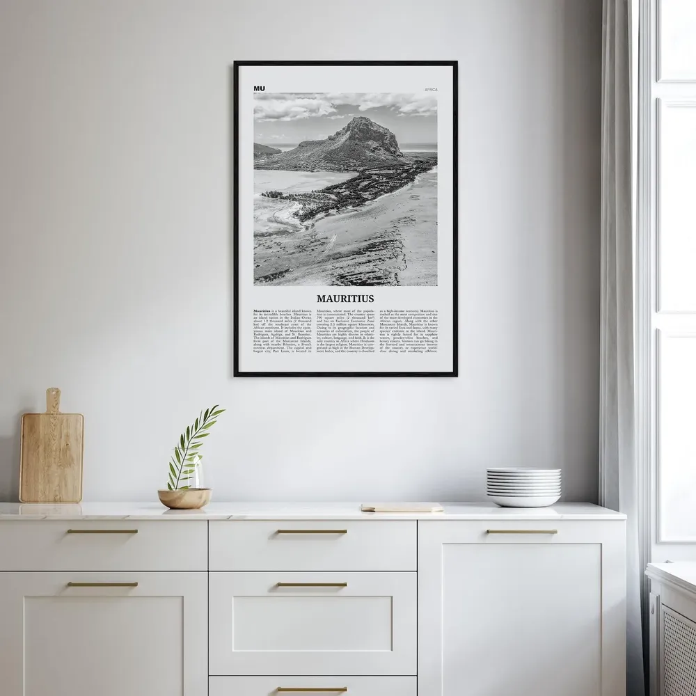 Mauritius Black And White Travel Poster, Port Louis - Image 2