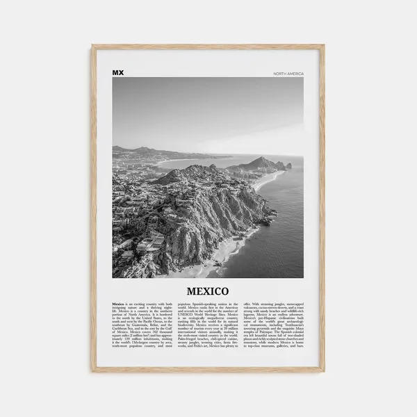 Mexico Black And White Poster, Mexico Photo Art Print