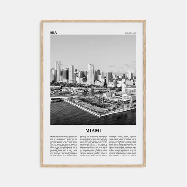 Miami Black And White No. 3 Travel Poster