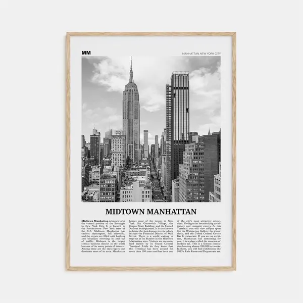 Midtown Manhattan Black and White Art Print