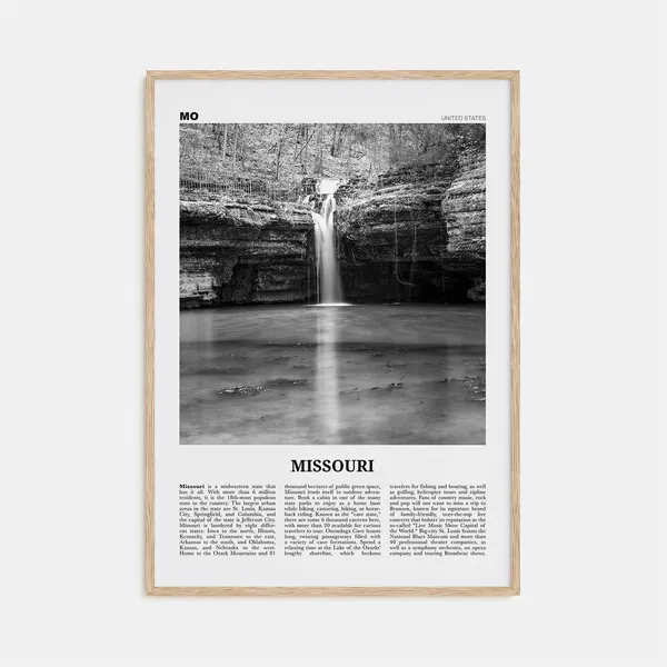 Black And White Missouri Map Poster Print, No. 2