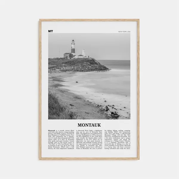 Montauk Black And White No 2 Travel Poster