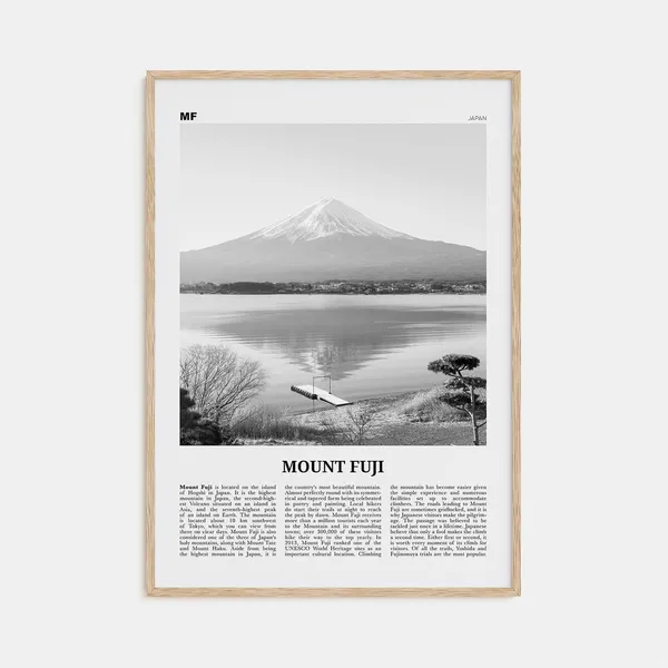 Mount Fuji Black and White Art Print, Japan Landscape