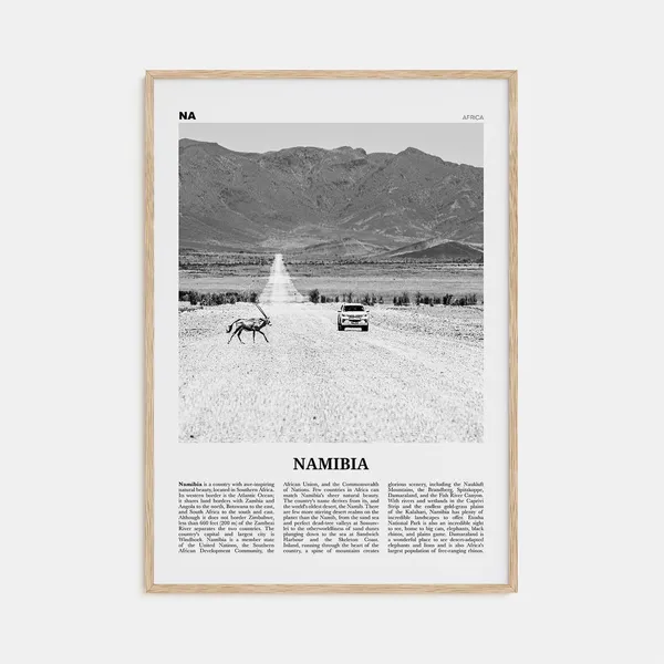 Namibia Black and White Art Print, Windhoek Africa