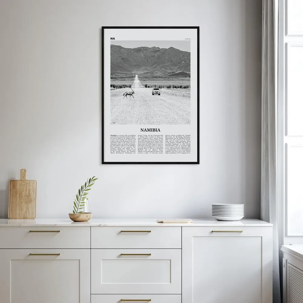 Namibia Black and White Art Print, Windhoek Africa - Image 2