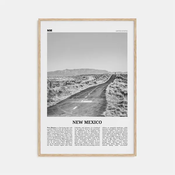 New Mexico No. 1 Black and White Travel Poster Print