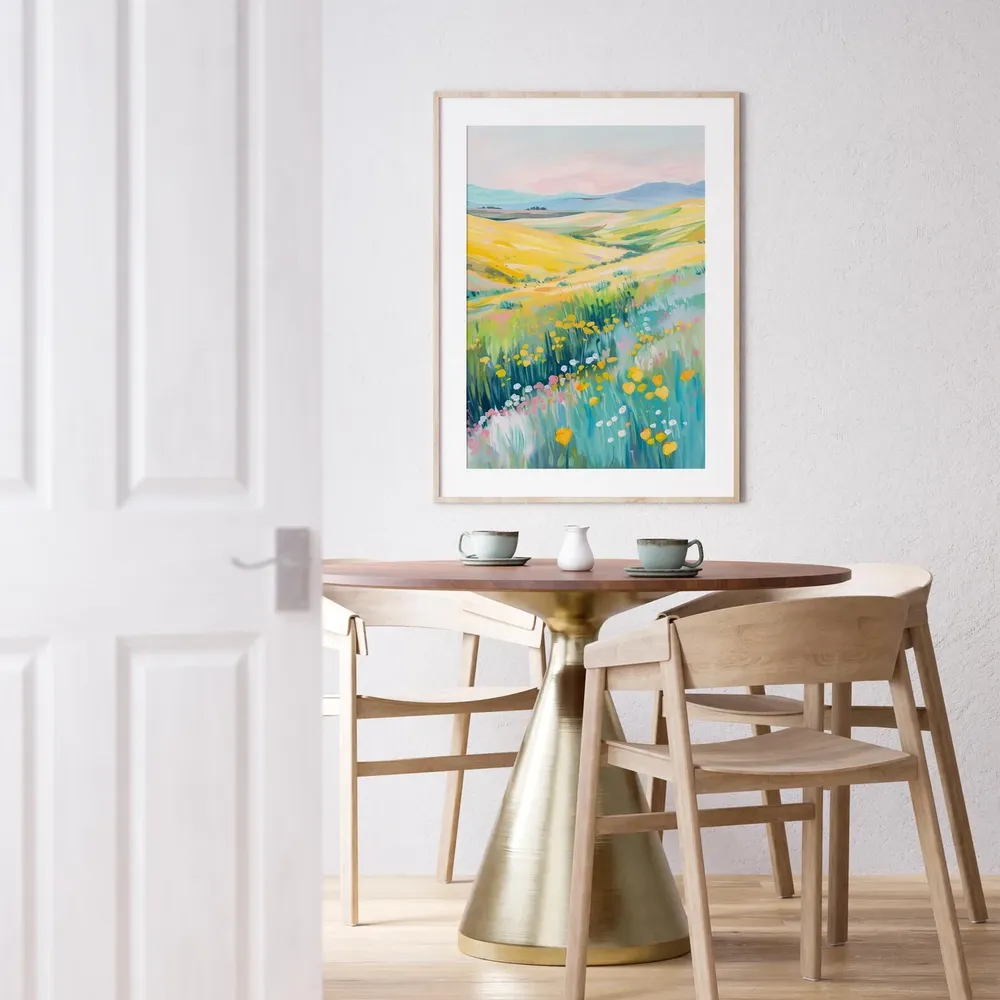 Wildflowers Landscape Painting, Colorful Landscape Art Print - Image 4