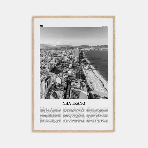 Nha Trang Black and White Travel Poster, Vietnam