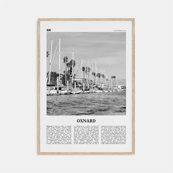 Oxnard Black And White Travel Poster