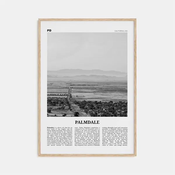 Palmdale Black and White Travel Poster, California