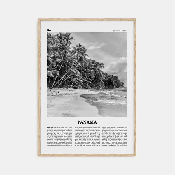 Panama Black and White Travel Poster Print, No. 1