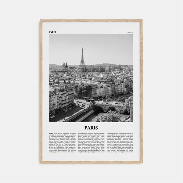 Paris Black and White No. 2 Travel Poster, France