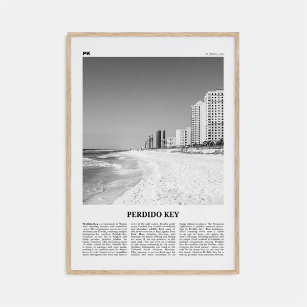 Perdido Key, Florida Black And White Travel Poster