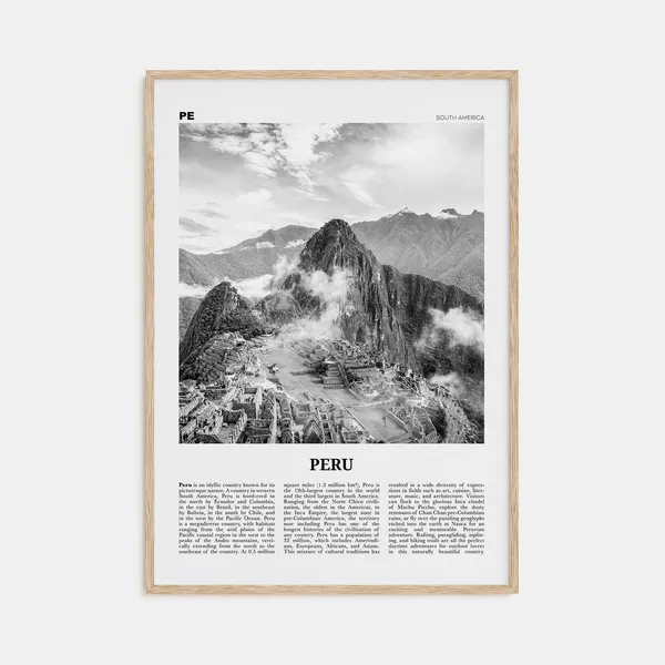 Peru Black And White No 1 Travel Poster